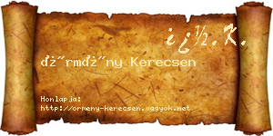 Örmény Kerecsen névjegykártya